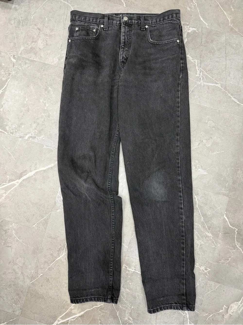 Vintage 725 Faded Black Men's Jeans 34 X 31 Relaxed Fit Made In Canada